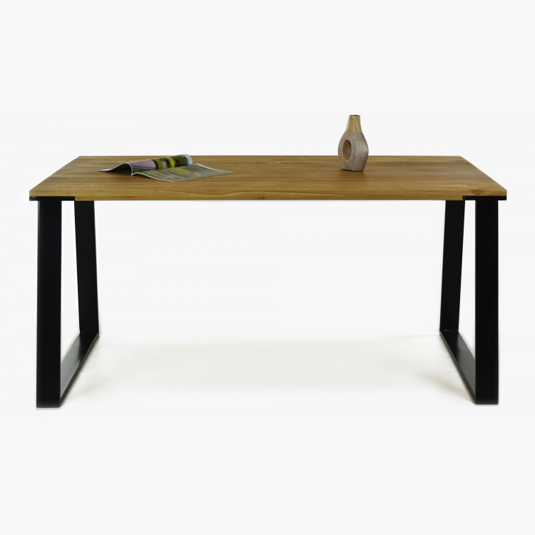 Stůl z masivu - černé ocelové nohy dub, LOFT