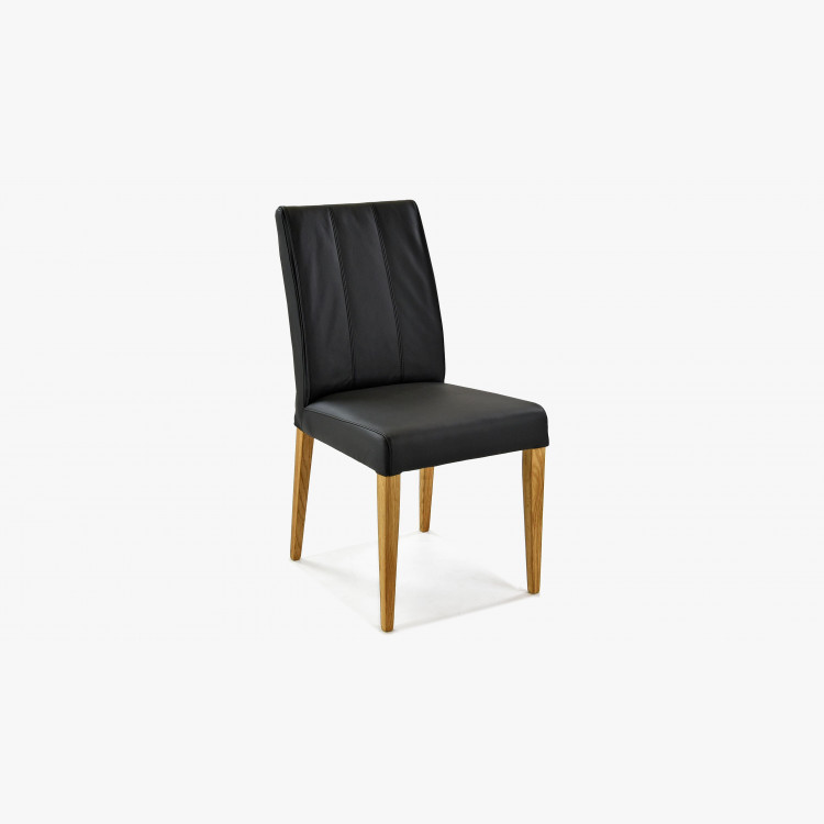 Židle pravá kůže - černá barva Klaudia , Židle pravá kúže- 3