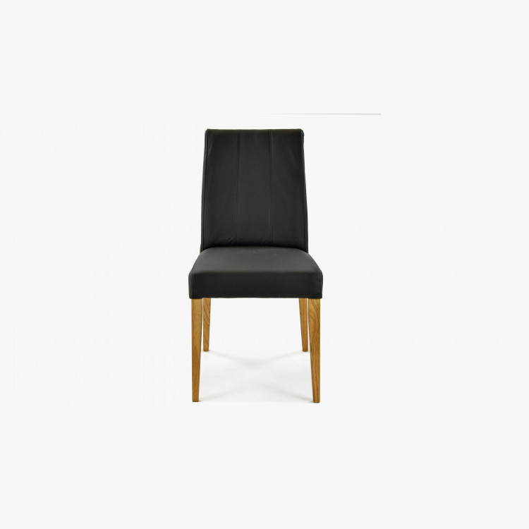 Židle pravá kůže - černá barva Klaudia , Židle pravá kúže- 4