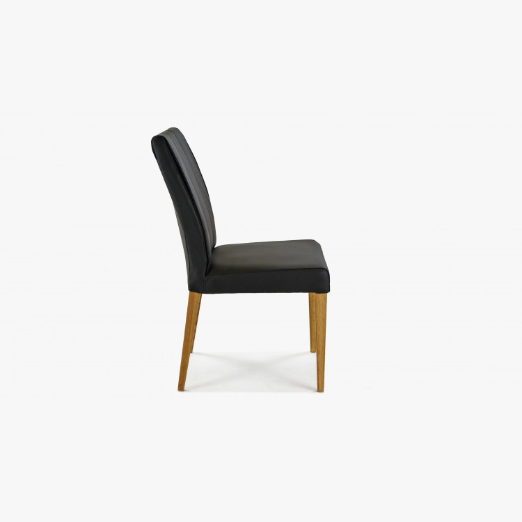 Židle pravá kůže - černá barva Klaudia , Židle pravá kúže- 5