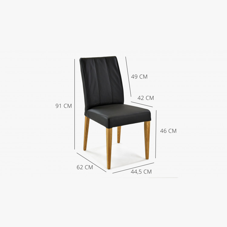 Židle pravá kůže - černá barva Klaudia , Židle pravá kúže- 7