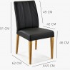 Židle pravá kůže - černá barva Klaudia , Židle pravá kúže- 7