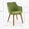 Židle s područkami - Bella, Lady zelená , Jídelní židle- 7