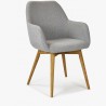Designová židle s područkami, Sky světle šedá , Jídelní židle- 1