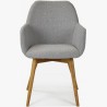 Designová židle s područkami, Sky světle šedá , Jídelní židle- 2