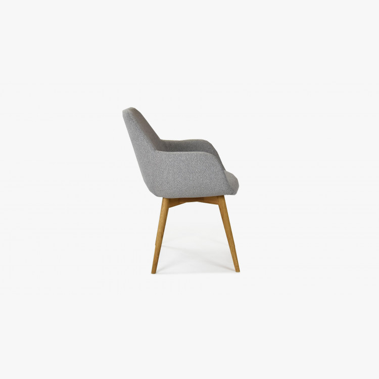 Designová židle s područkami, Sky světle šedá