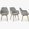 Designová židle s područkami, Sky světle šedá , Jídelní židle- 4