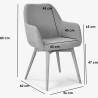 Designová židle s područkami, Sky světle šedá , Jídelní židle- 8