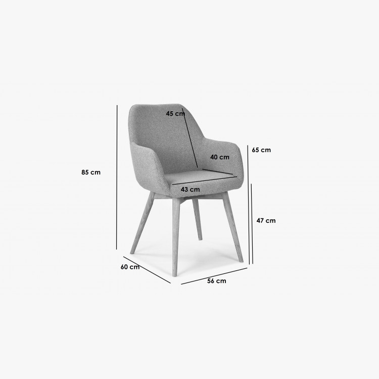 Designová židle s područkami, Sky béžová , Jídelní židle- 3