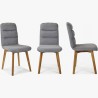 Pohodlná židle, šedá látka - dubové nohy Orlando , Jídelní židle- 2