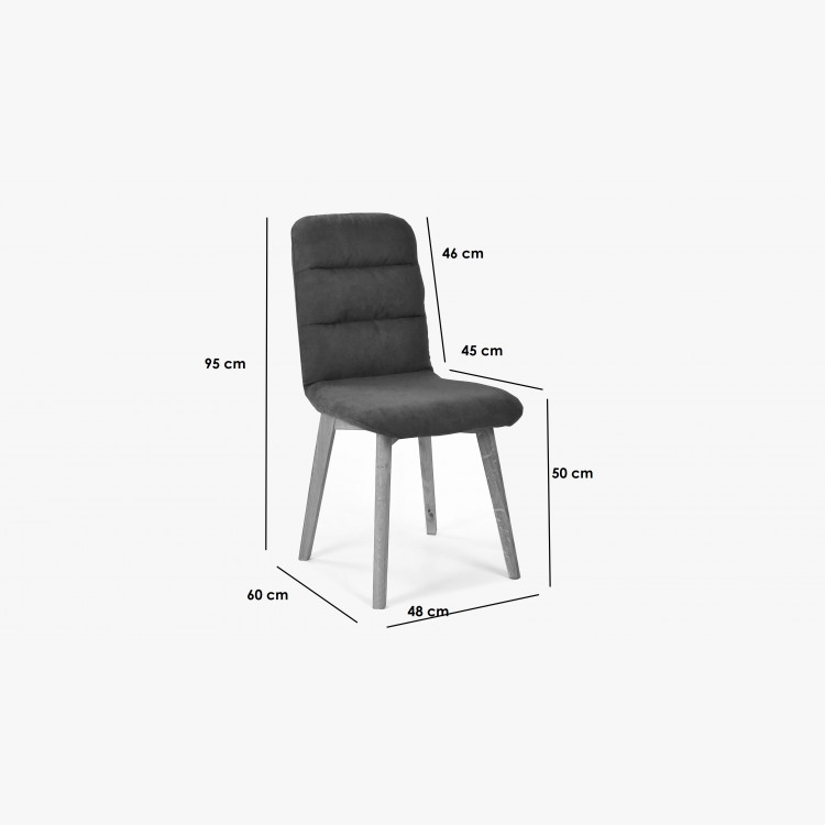 Pohodlná židle, tmavá látka - dubové nohy Orlando , Jídelní židle- 6