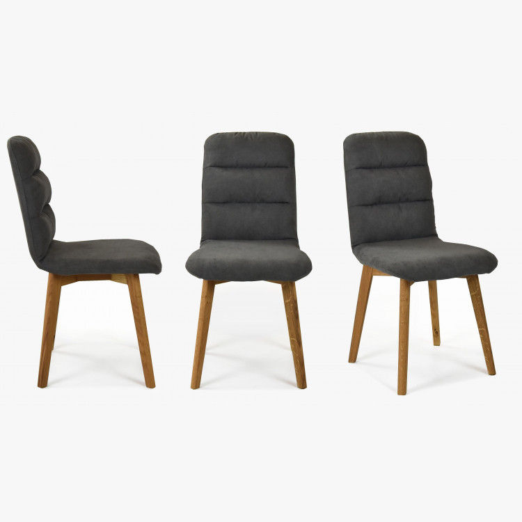 Pohodlná židle, tmavá látka - dubové nohy Orlando , Jídelní židle- 2