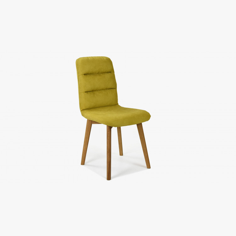 Pohodlná židle, žlutá látka - dubové nohy Orlando , Jídelní židle- 3