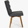 Pohodlná židle,Kampa - nohy dub, tmavě šedá , Jídelní židle- 4