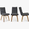 Pohodlná židle,Kampa - nohy dub, tmavě šedá , Jídelní židle- 5