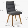 Pohodlná židle,Kampa - nohy dub, tmavě šedá , Jídelní židle- 7