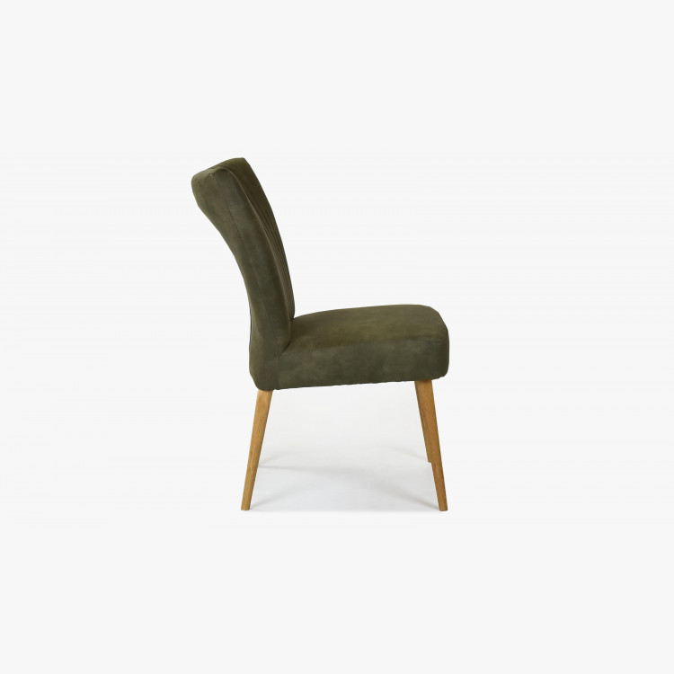 Elegantní židle valencia - kulaté nohy dub, olivová , Jídelní židle- 4