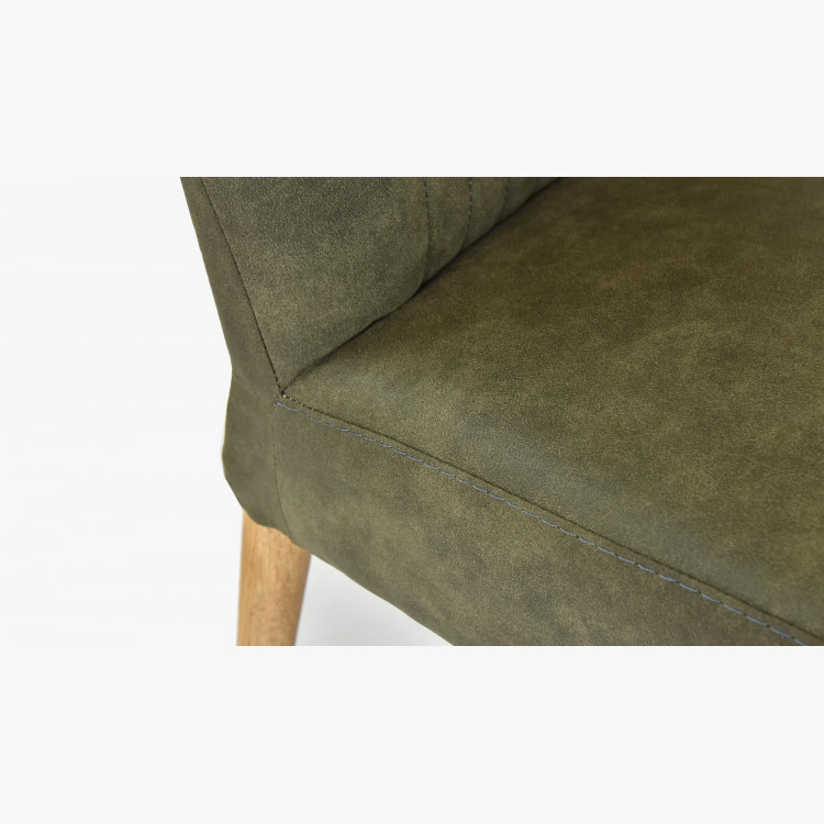 Elegantní židle valencia - kulaté nohy dub, olivová , Jídelní židle- 5