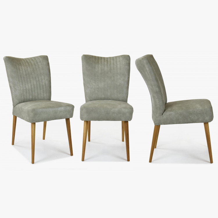 Elegantní židle valencia - kulaté nohy dub, šedá mátové , Jídelní židle- 5