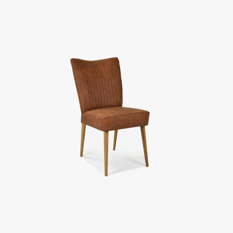 Elegantní židle valencia - kulaté nohy dub, koňaková , Jídelní židle- 1