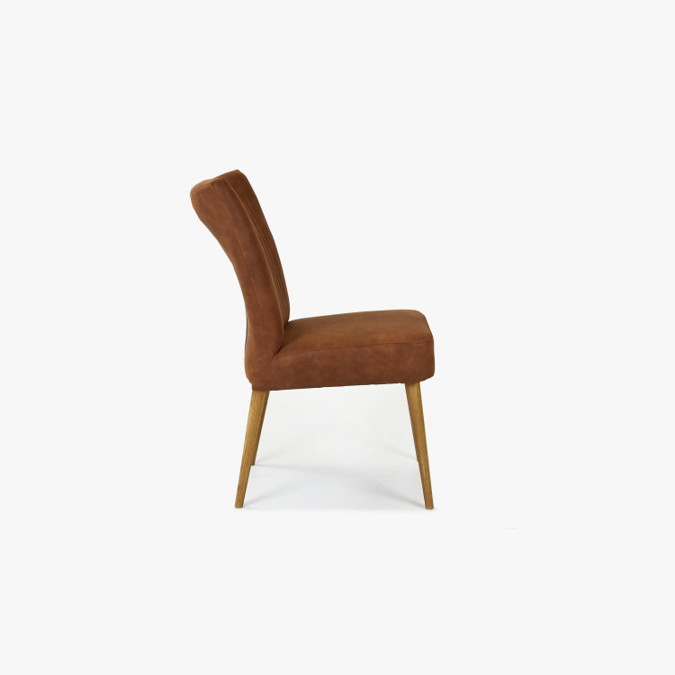 Elegantní židle valencia - kulaté nohy dub, koňaková , Jídelní židle- 3