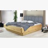 Masivní postel 180 x 200 s úložným prostorem a látkovým čelem , Dubové postele- 11