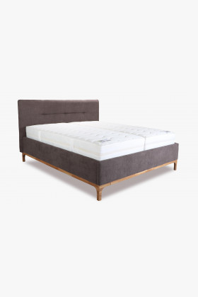 Látkova postel na nožkách s úložným boxem 160, hnědá Mercur , Boxspring postele 160 x 200 cm- 1