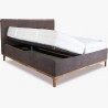 Látkova postel na nožkách s úložným boxem 160, hnědá Mercur , Boxspring postele 160 x 200 cm- 3