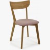 Moderní židle dub Eva, růžový sedák , Jídelní židle- 3