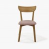 Moderní židle dub Eva, růžový sedák , Jídelní židle- 4