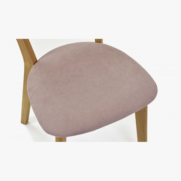 Moderní židle dub Eva, růžový sedák