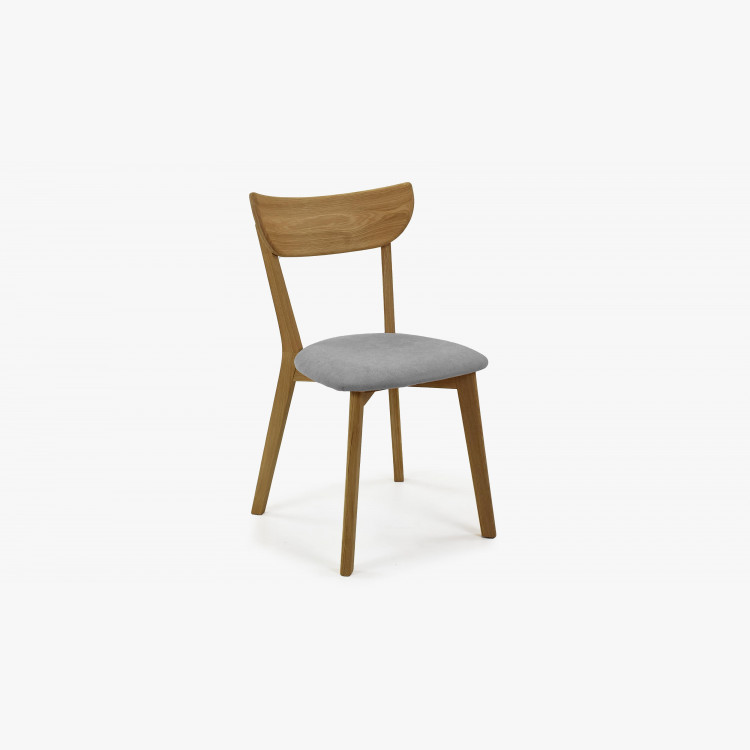 Moderní židle dub Eva, šedý sedák , Jídelní židle- 3