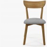 Moderní židle dub Eva, šedý sedák , Jídelní židle- 5