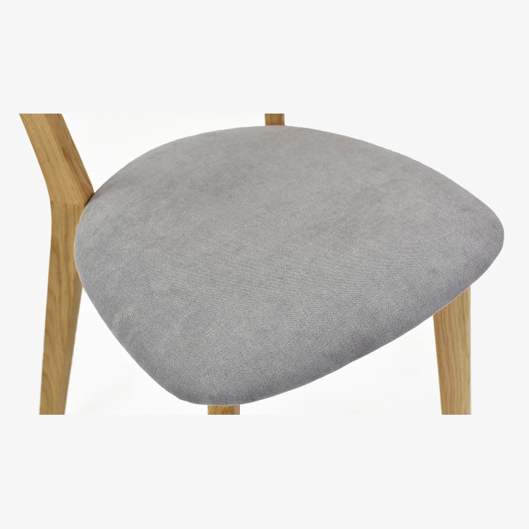 Moderní židle dub Eva, šedý sedák , Jídelní židle- 6