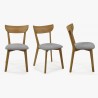Moderní židle dub Eva, šedý sedák , Jídelní židle- 7