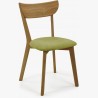 Moderní židle dub Eva, zelený sedák , Jídelní židle- 3