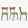 Moderní židle dub Eva, zelený sedák , Jídelní židle- 4