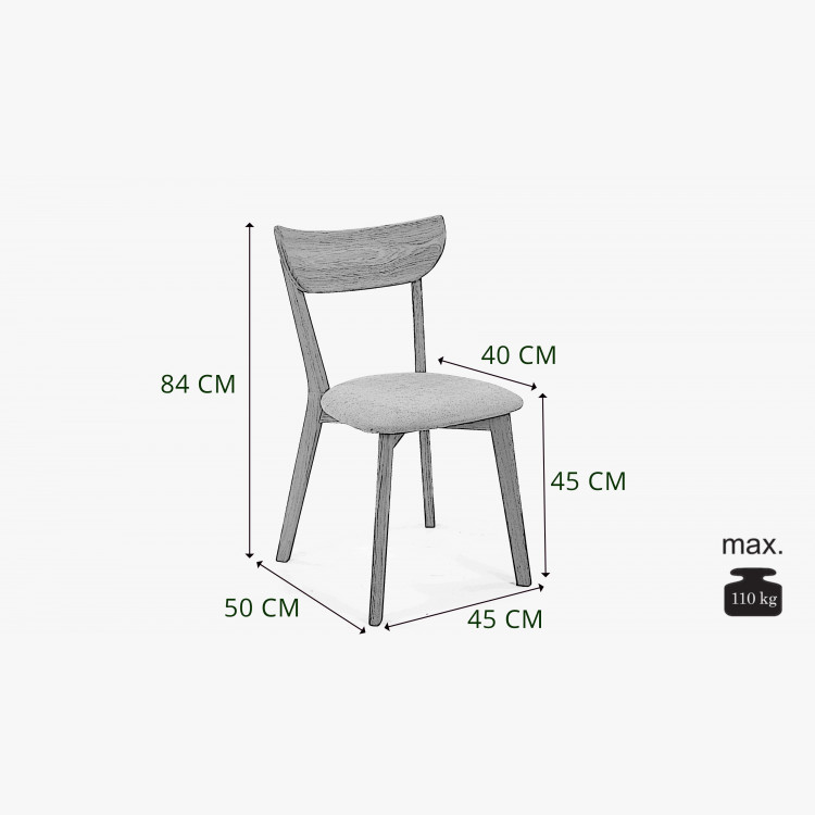 Moderní židle dub Eva, sedák antracit , Jídelní židle- 7