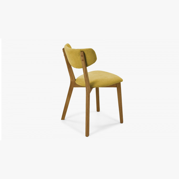 Látková židle - nohy dub, Amisa žlutá