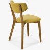 Látková židle - nohy dub, Amisa žlutá , Žluté jídelní židle- 4