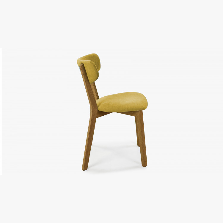 Látková židle - nohy dub, Amisa žlutá , Žluté jídelní židle- 6