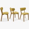 Látková židle - nohy dub, Amisa žlutá , Žluté jídelní židle- 2