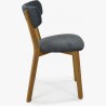 Látková židle - nohy dub, Amisa antracitová , Jídelní židle- 6