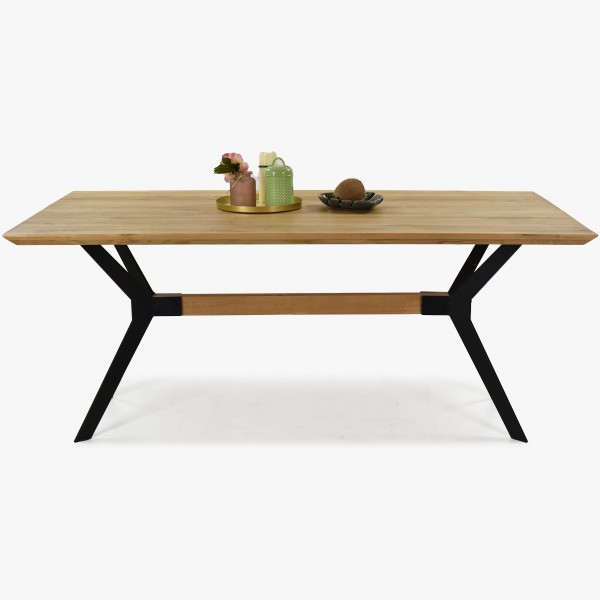 Jídelní stůl DUB masív, nohy kovové New YORK 160 x 90 cm , Jídelní stoly- 1