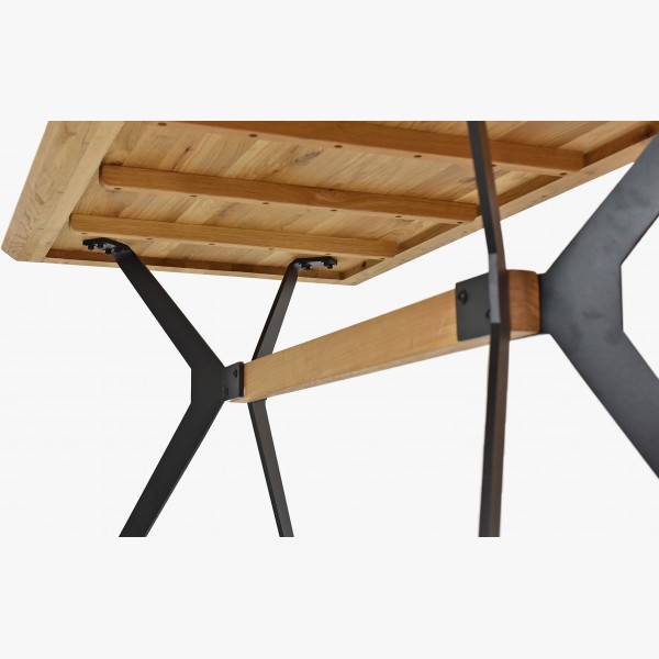 Jídelní stůl DUB masív, nohy kovové New YORK 160 x 90 cm , Jídelní stoly- 3