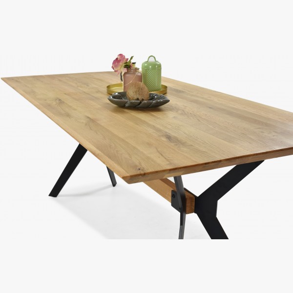 Jídelní stůl DUB masív, nohy kovové New YORK 160 x 90 cm , Jídelní stoly- 8
