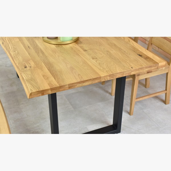 Luxusní dubový stůl Emma - kovové nohy 160 x 90 cm , Dřevěné jídelní stoly- 2