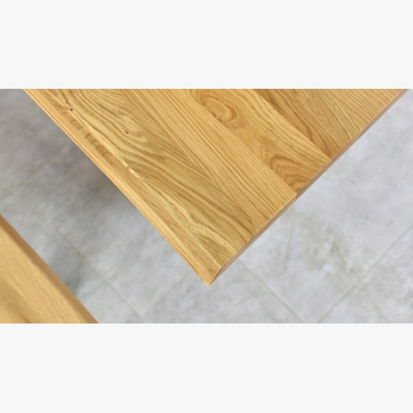 Luxusní dubový stůl Emma - kovové nohy 160 x 90 cm , Dřevěné jídelní stoly- 3