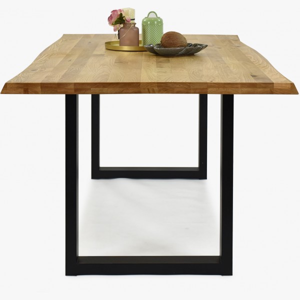 Luxusní dubový stůl Emma - kovové nohy 160 x 90 cm , Dřevěné jídelní stoly- 4