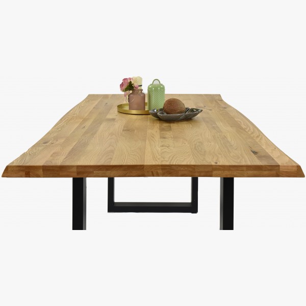 Luxusní dubový stůl Emma - kovové nohy 160 x 90 cm , Dřevěné jídelní stoly- 5